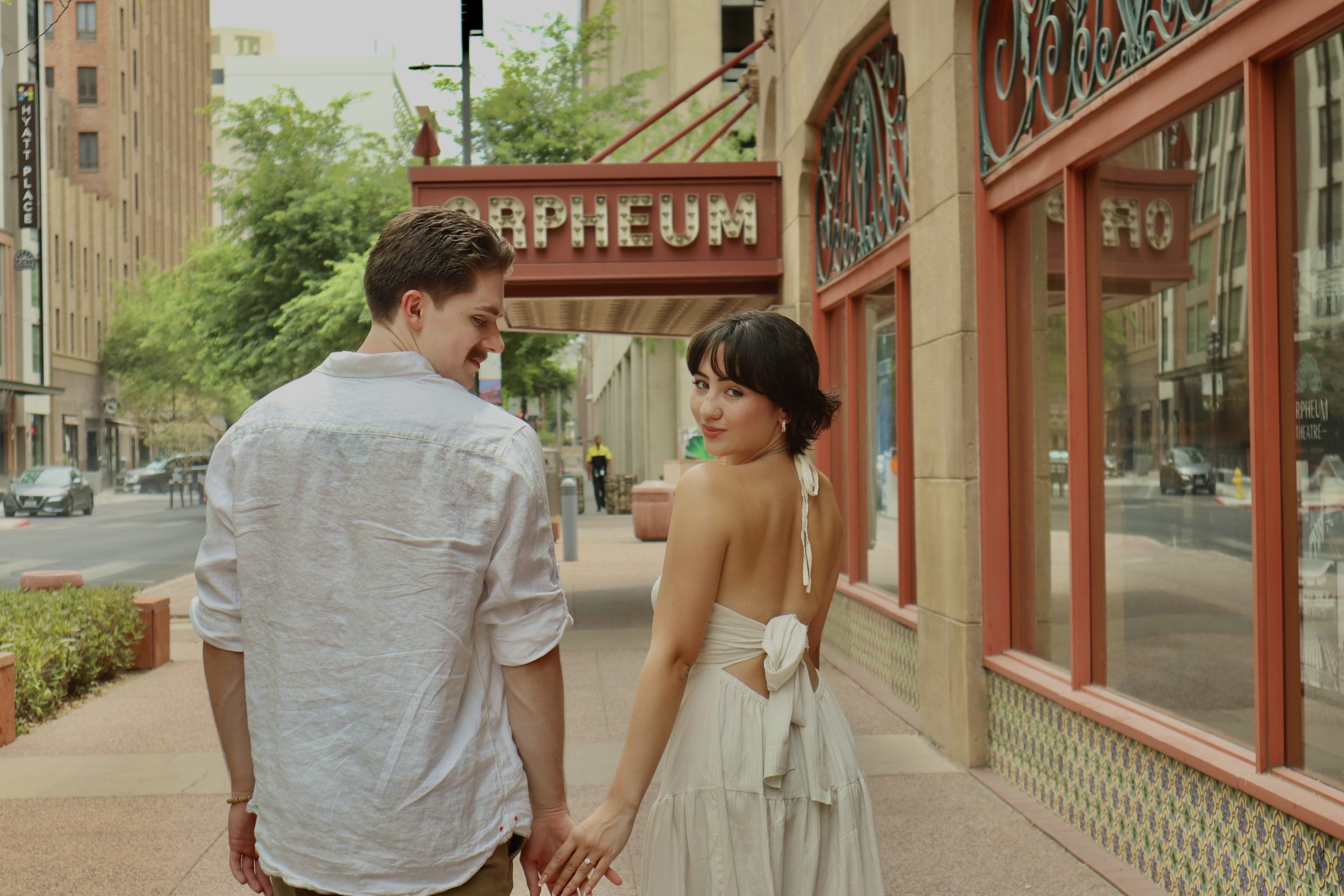 Walking past the Orpheum Theatre in downtown Phoenix